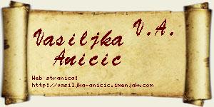 Vasiljka Aničić vizit kartica